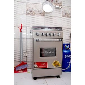 Fiesta Cuisinière à gaz 4 Feux Avec Four inox