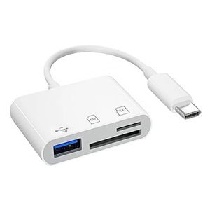 ShebSheb Lecteur de carte USB‑C multifonction 3‑en‑1 — adaptateur Type‑C vers SD / Micro SD / USB 3.0, compatible avec Android, MacBook, iPad Pro, Chromebook, Dell XPS et autres appareils USB‑C