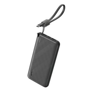 Premuin Oraimo Batterie externe PowerFlow L1 10 000 mAh 15 W, charge Type-C, câble intégré - Noir BG