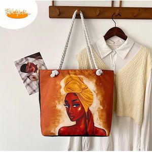 Mode Sac à Main en toile grande capacité pour la maison, sac de courses portable 