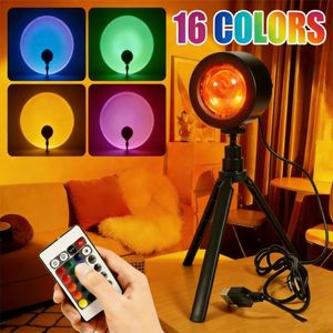 Projecteur rotatif 360° alimenté par USB avec télécommande avec lumière d’ambiance à économie d’énergie de 16 couleurs pour chambre africaine/fête/photographie