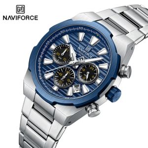 Naviforce Montre Homme,Montre  De Luxe à Quartz Avec DATE , En Acier Inoxydable, Très Tendance, Idéal Pour Le Business Nouvelle Collection NF8081