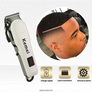 Kemei KM-809A - Tondeuse à cheveux professionnelle - Rechargeable - Blanc