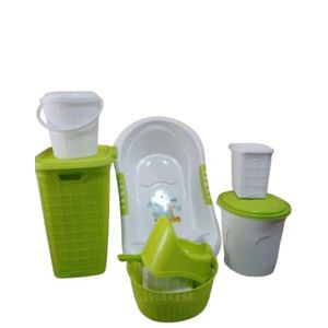 Ensemble Baignoire Pour Bébé - blanc-vert