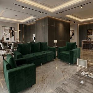 SIMO Fauteuil Salon Bracarré 5 places Vert 