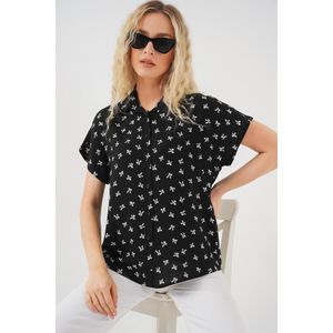 Bigdart Chemise à Manches Courtes à Motifs Pour Femme 20310 - Noir