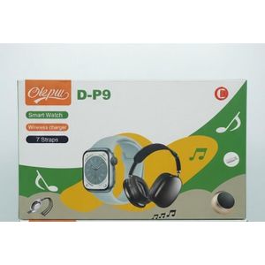Olepu D-P9 - Montre Connectée Smartwatch + Casque Bluetooth Sans Fil + 7 Bracelets Interchangeables + Chargeur Sans Fil