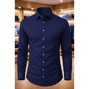 Chemise Homme à Manches Longues – Bleu Élégance