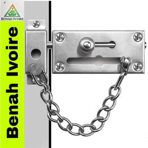 Chaîne de sécurité pour porte d'entrée (intérieur) – Verrou à chaîne en acier inoxydable avec double verrouillage