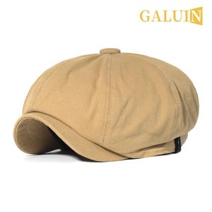 GALUIN Casquette gavroche en coton pour homme et femme, style rétro Gatsby, casquette plate de chauffeur, idéale pour le printemps et l'automne, casquette béret décontractée, casquette plate souple et unie