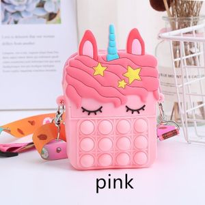 Mignonne Licorne enfants sac à dos fille école sac Cartoon Mini épaule sac à dos voyage silicone sac fille oblique sac à bandoulière Sacs à dos de dessin animé pour maternelle, sac pour enfants Minnie rouge