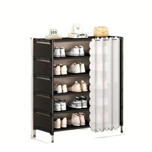 Meuble de rangement à chaussures moderne avec rideau 
