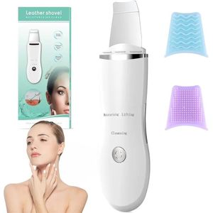 Épurateur de Peau à Ultrasons, Skin Scrubber avec 4 modes, Ems Anti-âge Rides, infuseur à sérum, Spatule pour la peau Vibration Peeling, Soins du Visage et Élimination des Points Noirs