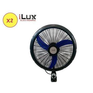 Ilux 2 Ventilateurs Muraux 18 Pouces LXF-724 - 3 Hélices - Bleu - 24 Mois De Garantie