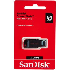 SanDisk Clé USB - 64GB - Noir - Cruzer Blade