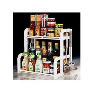 Chic Étagère de rangement multifonctionnelle à 2 niveaux, adaptée sous l’évier