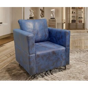 SIMO Fauteuil GAGNOA 1 places similicuir Bleu PREMIUM 