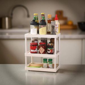 Étagère De Cuisine Solide 3 niveaux - Rangez vos épices et condiments avec élégance et efficacité