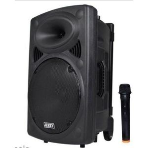 Original Super Power Haut-Parleur Portable Rechargeable Trolley  D12 Avec Microphones Sans Fil VHF - Noir