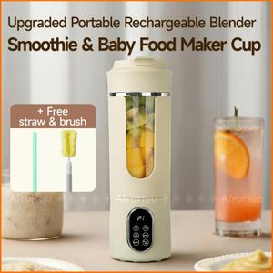 Mini Mixeur Blender Portable USB - Centrifugeuse Rechargeable Électrique 3 en 1 - Broyeur à Glace et Robot de Cuisine pour Bébé