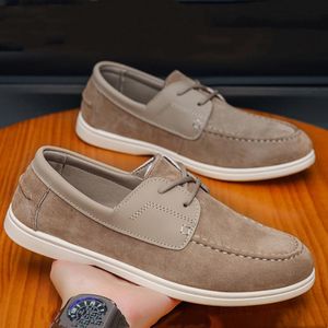 VANHUHU Chaussures Hommes Mocassins Baladeuses Marron