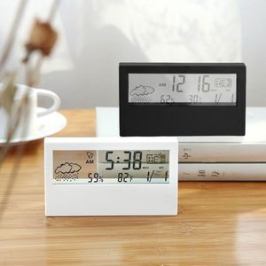 Réveil Numérique Transparent - Température & Humidité - Alarme Snooze