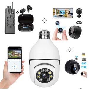Kit Ampoule Caméra de sécurité + 2 Mini Caméra espion + Ecouteur bluetooth + Power bank