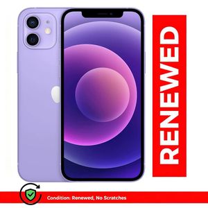 Renewed Apple iPhone 12, 4 Go de RAM + 128 Go de stockage, écran OLED HD de 6,1 pouces, violet
