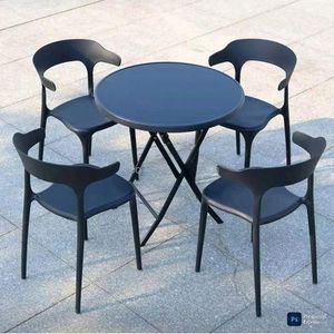 Table Pliante Vitré Ronde plus 4 Chaises