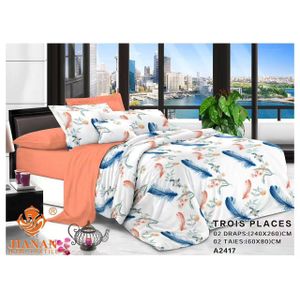ensemble de deux draps  et taies de trois places- ( 2 draps 2 taies)