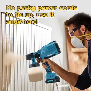 Pistolet à Peinture Sans Fil Li-Ion Portable – Pulvérisateur Rechargeable pour Peinture Murale, Bois, Métal & Bricolage avec Moteur Haute Performance