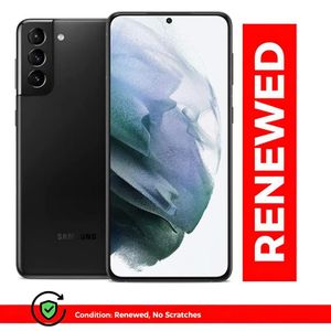 Renewed Samsung Galaxy S21 Plus, smartphone noir, écran Dynamic AMOLED 6,7 pouces 120 Hz, 8 Go de RAM, 128 Go de stockage, processeur Snapdragon 888, 5G, triple capteur photo