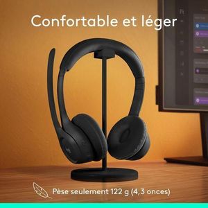 Logitech Casque Zone 300 Casque Bluetooth sans Fil avec Microphone Anti-Parasite, Compatible avec Windows, Mac, Chrome, Linux, iOS, iPadOS, Android