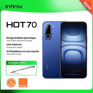 Infinix HOT 70 - 128Go+4Go -6.78" 6000 mAH  -2SIM 4G 8/50Mpx  Bleu - Garantie 12 Mois 