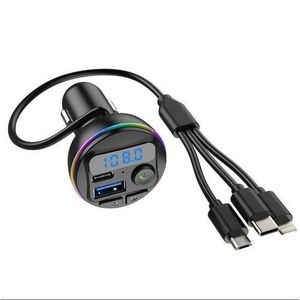 Kit émetteur-modulateur Bluetooth 3 en 1 pour voiture, lecteur MP3 FM mains libres, avec câbles de charge