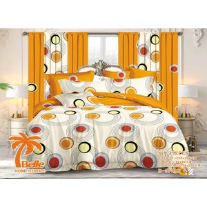 Belle Lot Complet : 2 Draps + 2 Taies + 2 Rideaux – Design Élégant et Confort Assuré