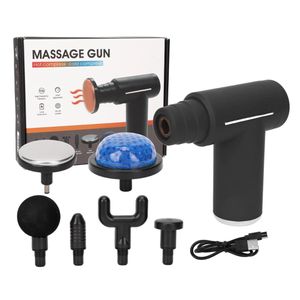 Pistolet De Massage Musculaire Sans Fil - 4 Têtes - 6 Modes - Noir