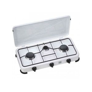 Réchaud à Gaz 3 Feux - Allumage Manuel - Blanc