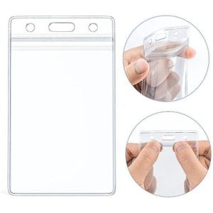 Lot de 50 porte-badges verticaux en transparent, porte-badge en plastique