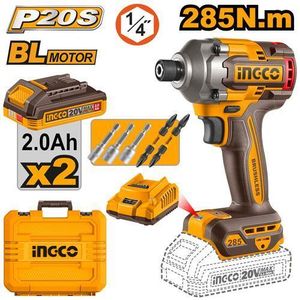 Ingco VISSEUSE & BOULONNEUSE A CHOC 285NM LI-ION 20V+2 CIRLI2028