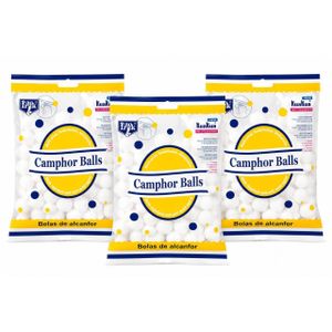 Sacvet de 3 - Boules de Camphre Désodorisantes – Anti-Mites, Anti-Moisissure & Désodorisant Multi-Usage