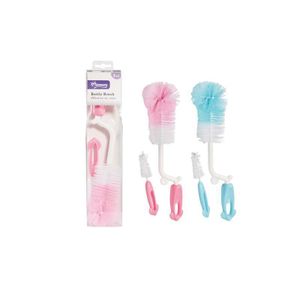 Brosse de Nettoyage Double Action pour Récipients Alimentaires - Design Rose et Bleu