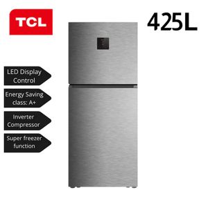 TCL Refrigerateur - P425TM - 420L (319L +101L) - Gris Fonce - 220-240V - Multi Flux D'Air