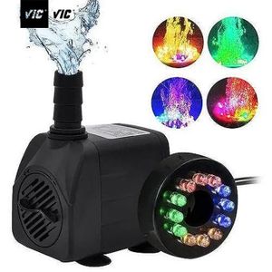 VIC Pompe à eau submersible 20W ultra silencieuse pour fontaine avec 12 lumières