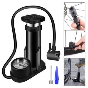 Pompe à Pied Portable En Aluminium Pour Vélo Gonfleur à Pression -Noir