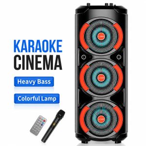 SinG-e Enceinte Bluetooth ZQS3601 avec Microphone Sans Fil – Enceinte HiFi 3 x 6,5", RGB, Basses Renforcées, Télécommande – Fête, Maison et Karaoké