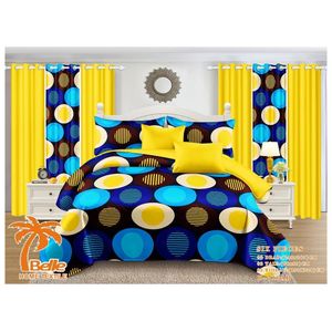 Belle Lot Complet : 2 Draps + 2 Taies + 2 Rideaux – Design Élégant et Confort Assuré