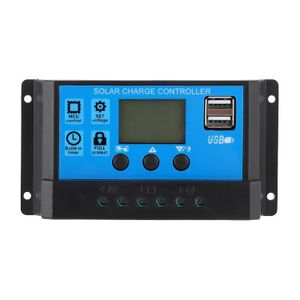 Régulateur de Charge Solaire Intelligent Sunafrica 12V/24V – Avec Écran LCD, Double Port USB, Minuterie Intégrée & Protection Multi-Sécurité Pour Panneau Solaire