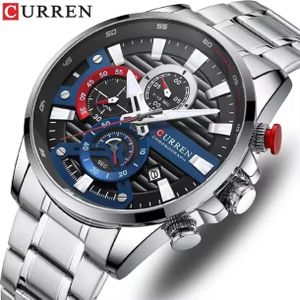 Curren Montre Homme , Montre De Luxe à Quartz , En Acier Inoxydable, Très Tendance, Idéal Pour Le Business Nouvelle Collection C8415