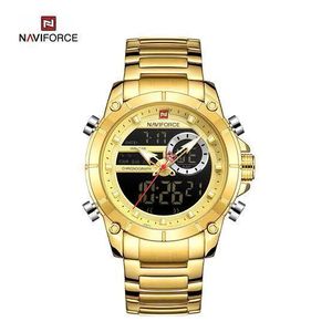 Naviforce Montre Homme élégante de Luxe - Dorée Fond Noir